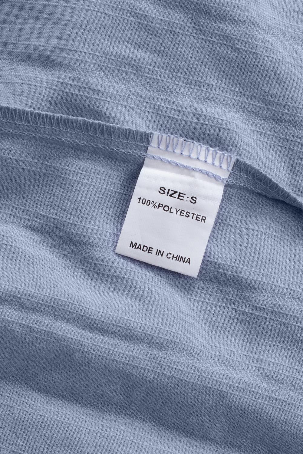 Blue Textured Buttoned Pocket Long Sleeve Shirt