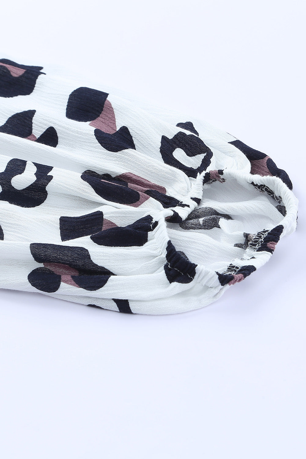 Leopard Off Shoulder Long Sleeve Blouse