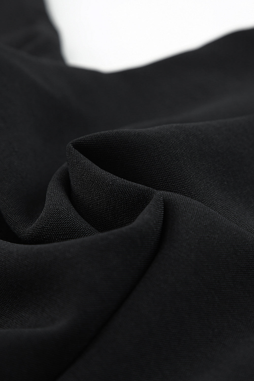 Black Deep V Neck High Waist Wide Leg Jumpsuit