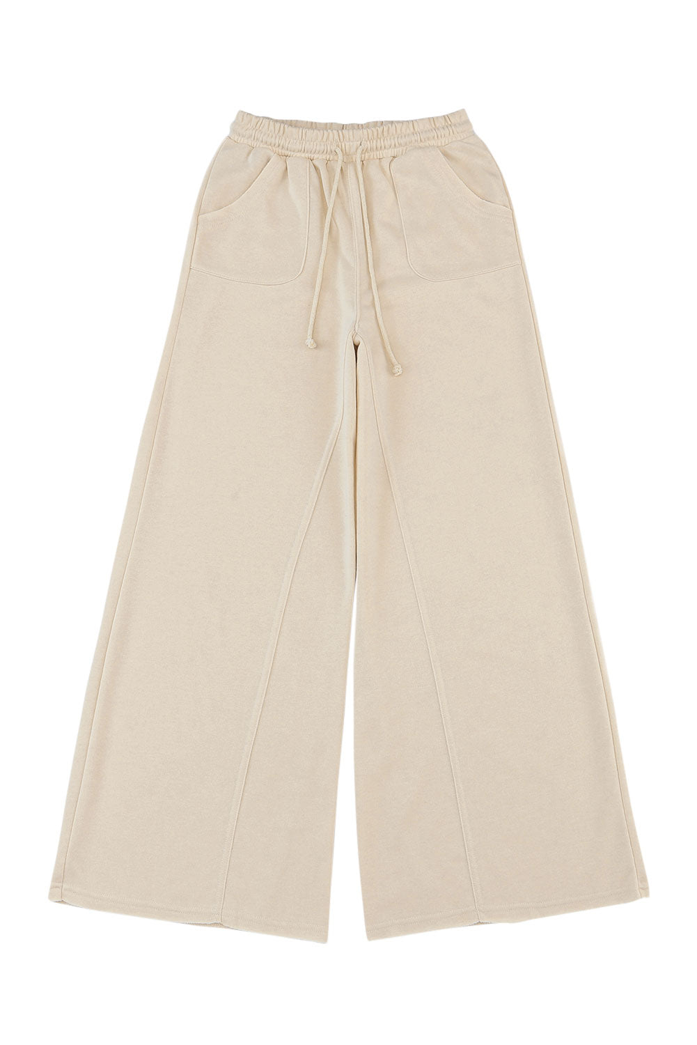 Apricot Mineral Washed Drawstring Retro Wide Leg Pants