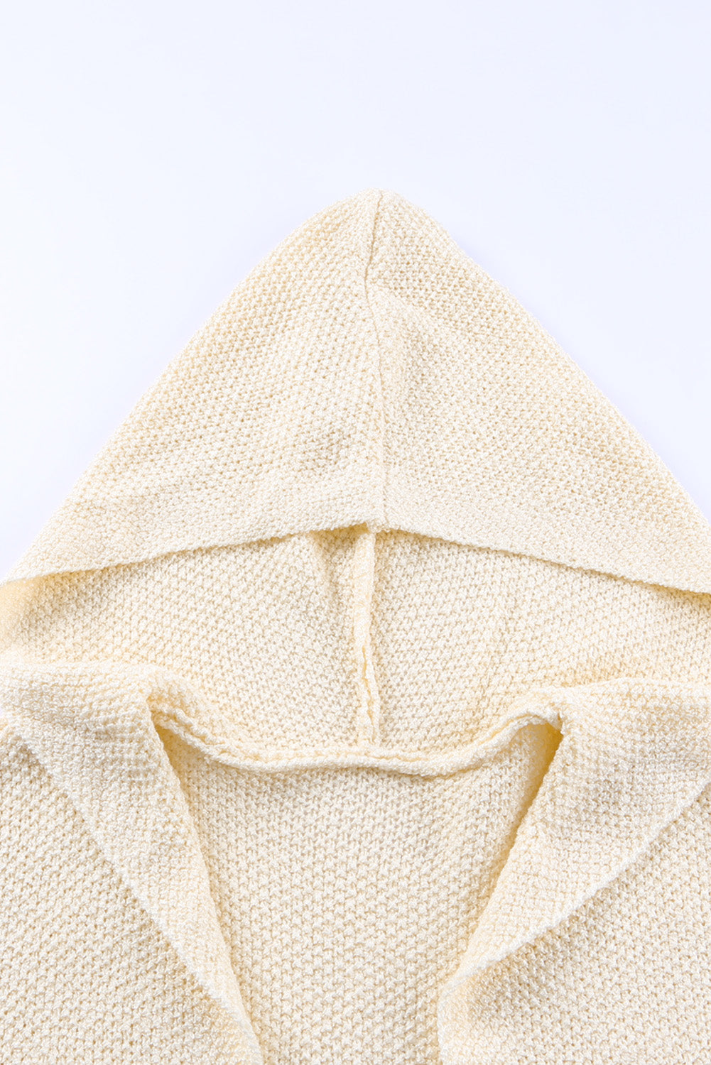 Apricot Hooded Open Knit Cardigan