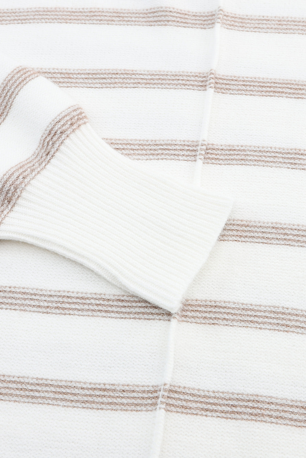 Cowl Neck Striped Print Drop Shoulder Sweater