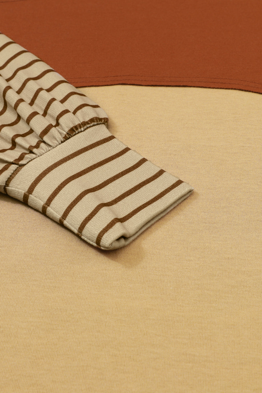 Flaxen Colorblock Striped Bishop Sleeve Top