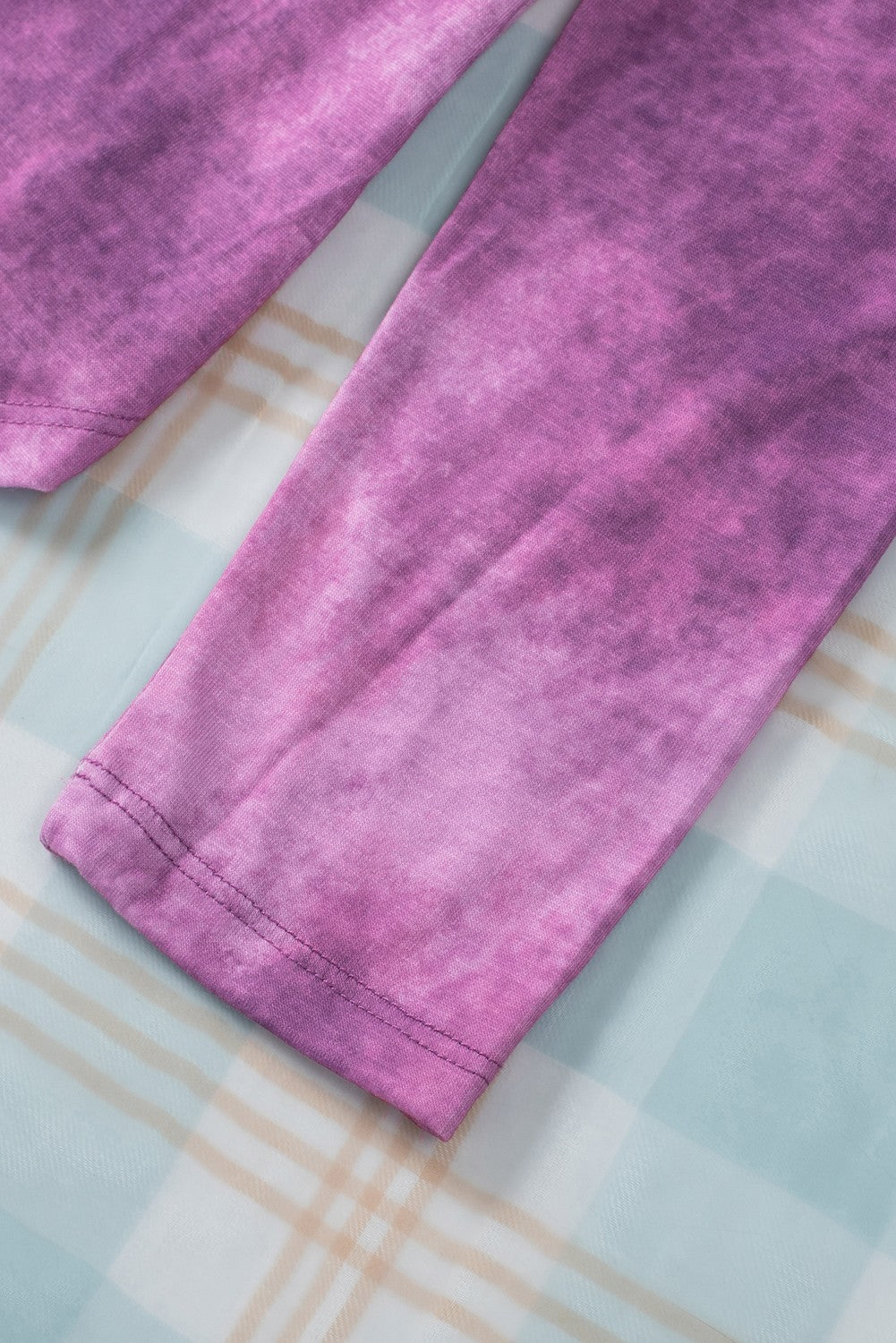 Rose Tie Dye Leopard Patchwork Pocket V Neck Top