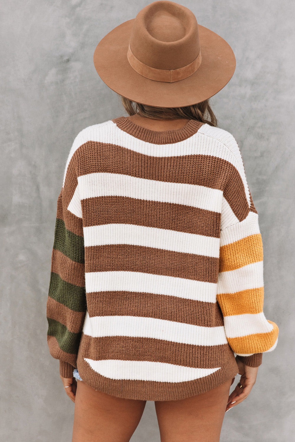 Stripe Oversized V Neck Striped Sweater