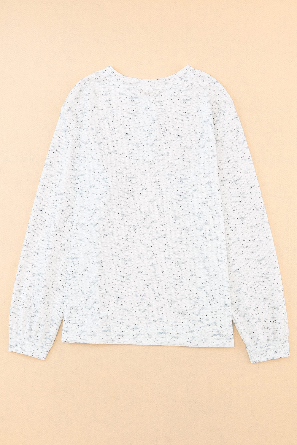 Gray Slouchy Heather Rib Knit Long Sleeve Henley Top