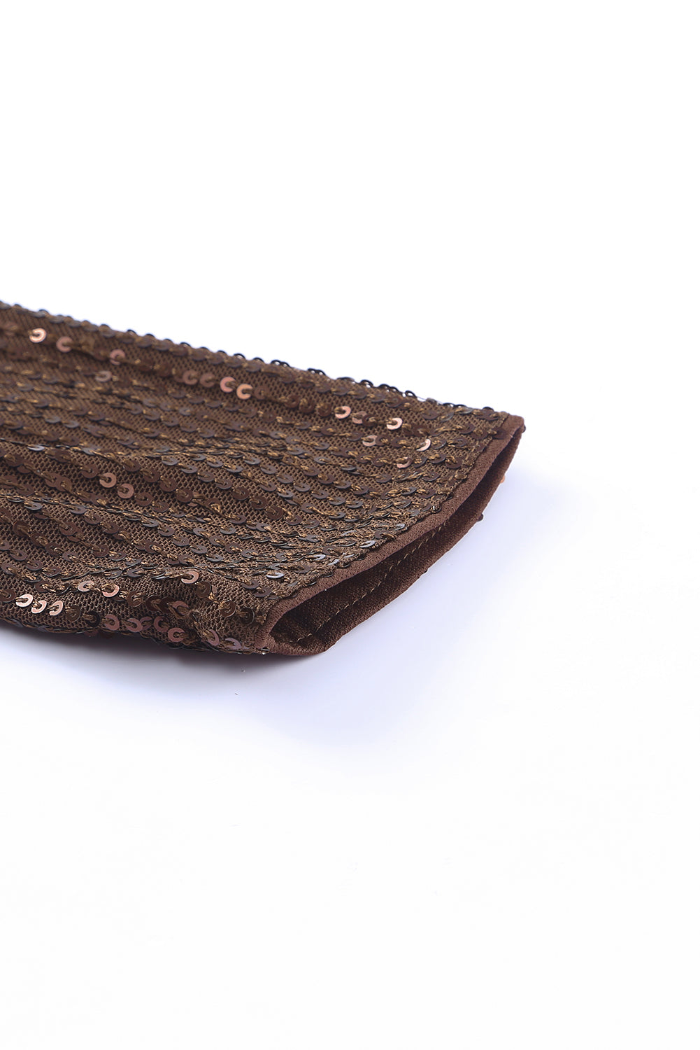 Brown Puff Sleeve Sequin Top