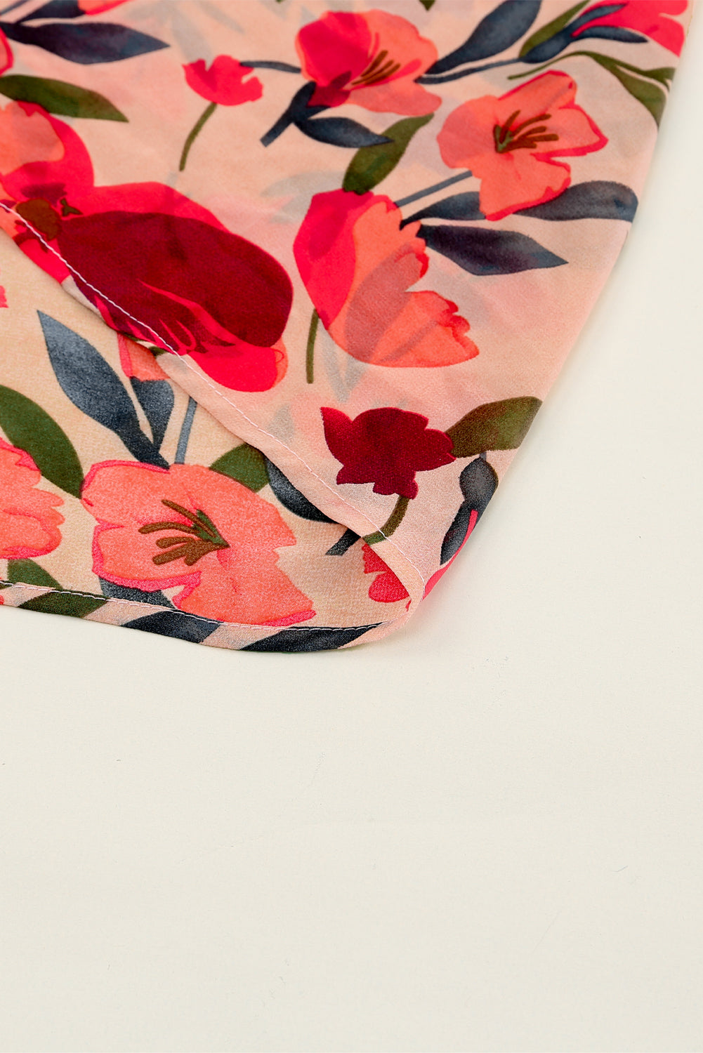 Red Frilled Collar Long Sleeve Tiered Maxi Floral Dress