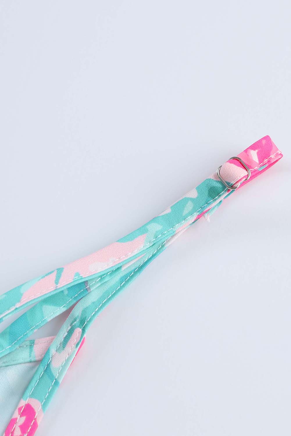 Sky Blue Floral Print Knotted High Waist Sleeveless Jumpsuit