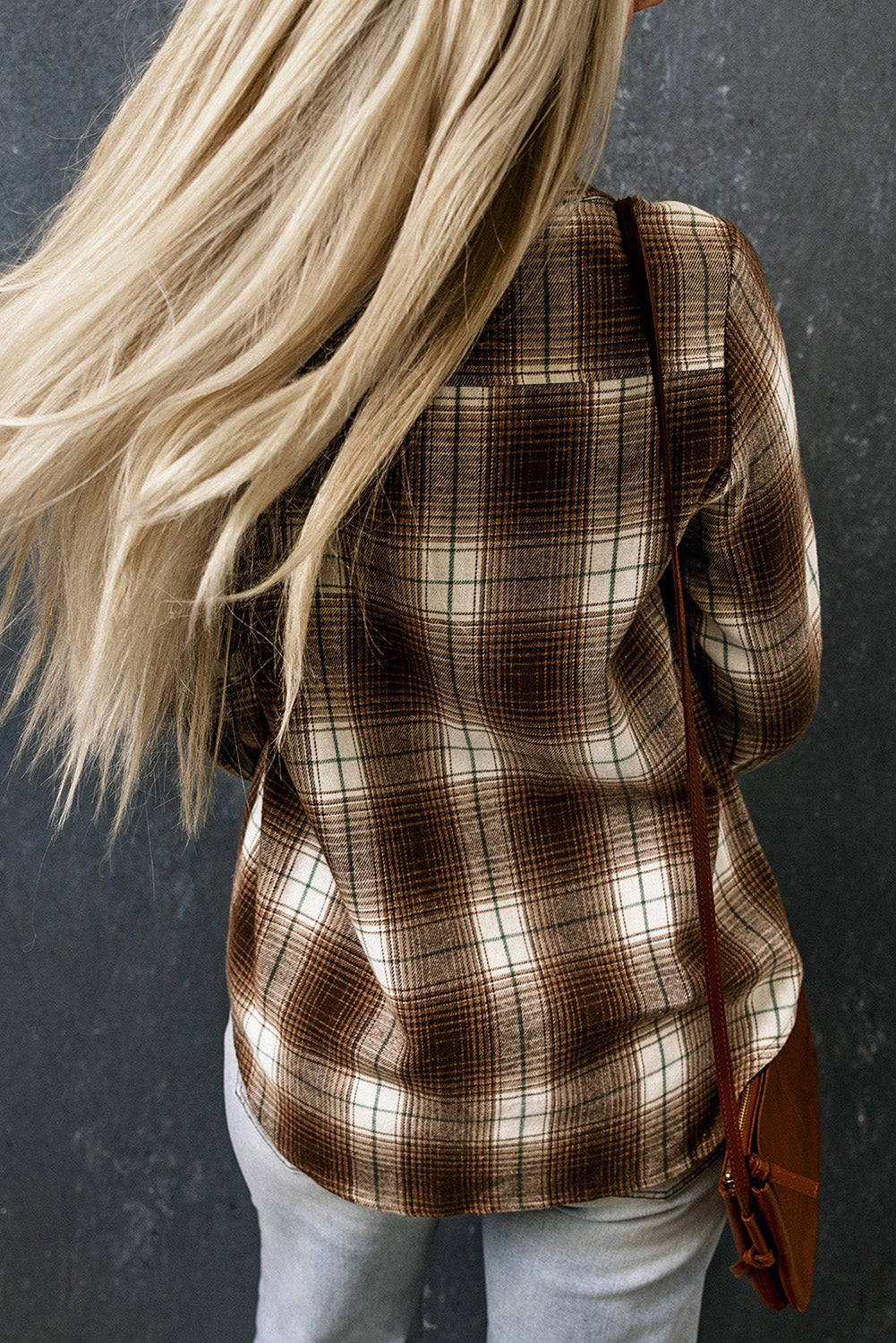 Brown Fantasy Plaid Button Up Shirt