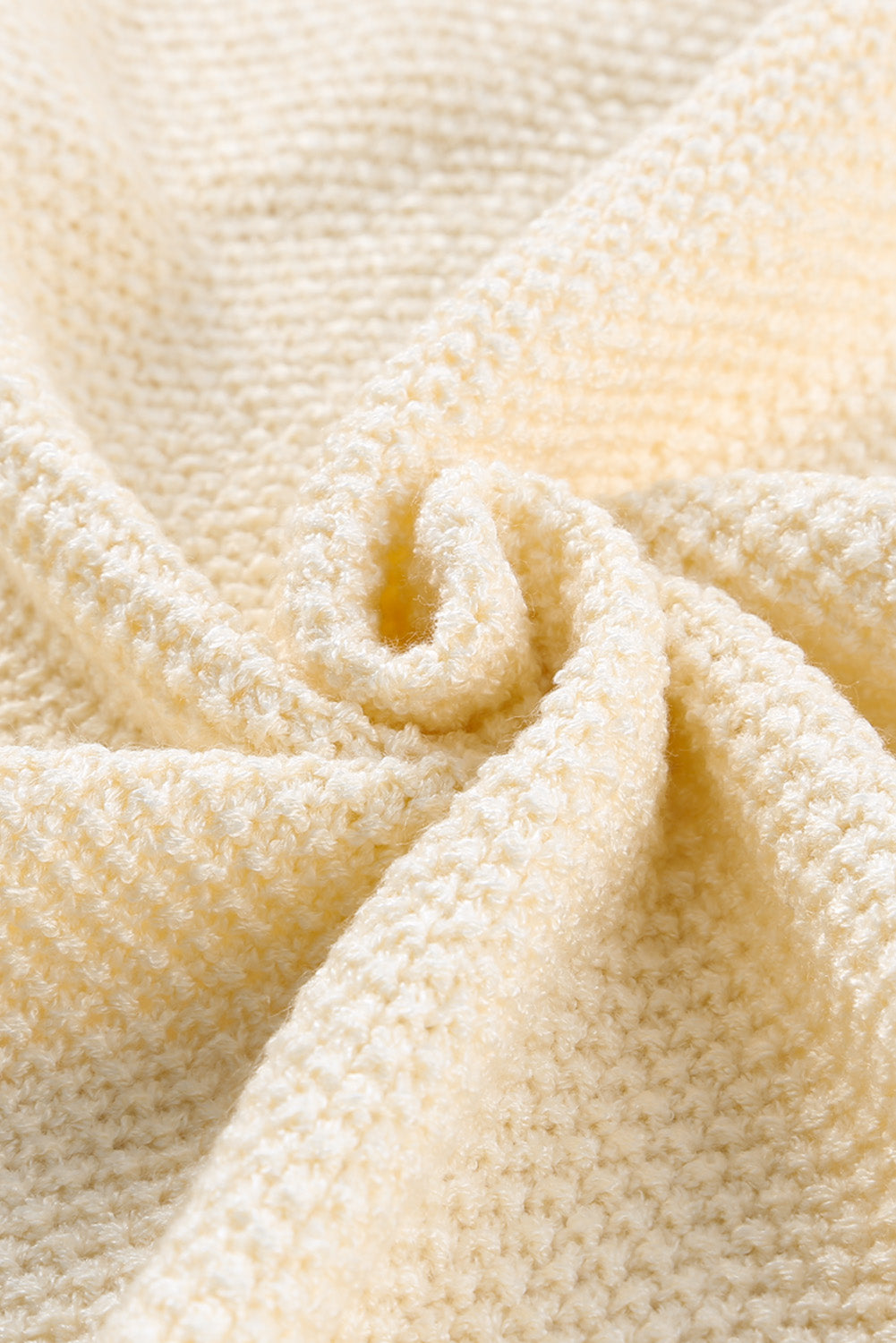 Apricot Hooded Open Knit Cardigan