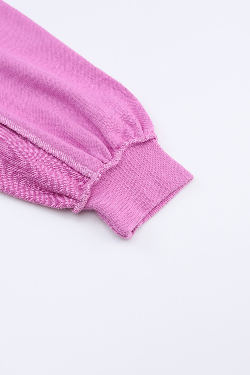 Purple Oversized Exposed Seam Henley Sweatshirt