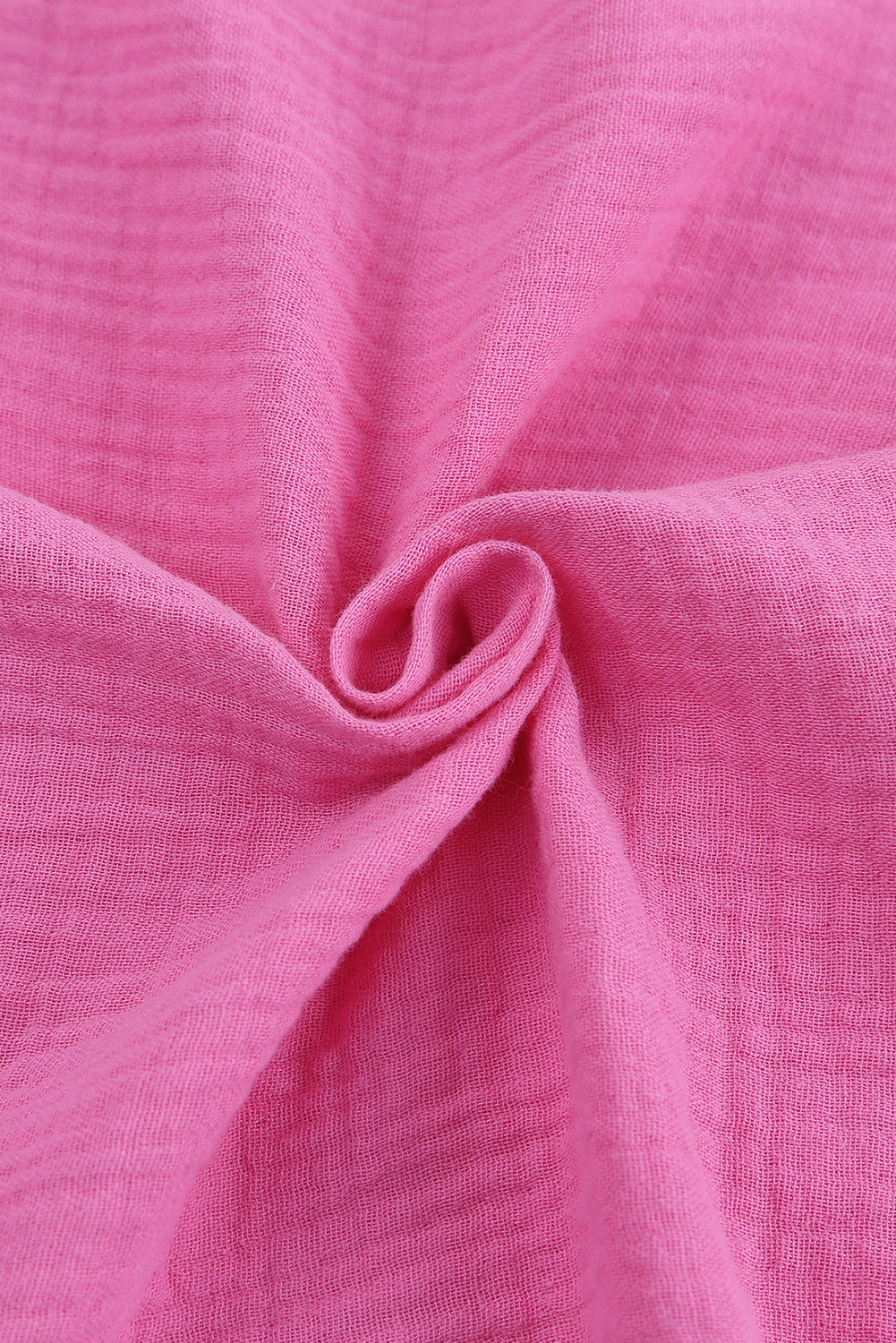 Rose Textured Buttons Long Sleeves Shirt Short Dress with Rope Tie