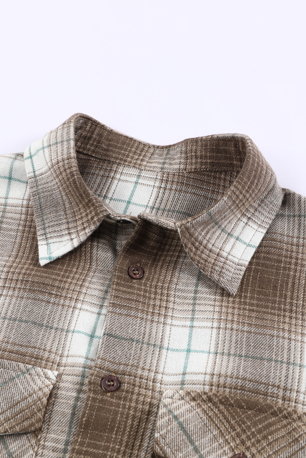 Brown Fantasy Plaid Button Up Shirt