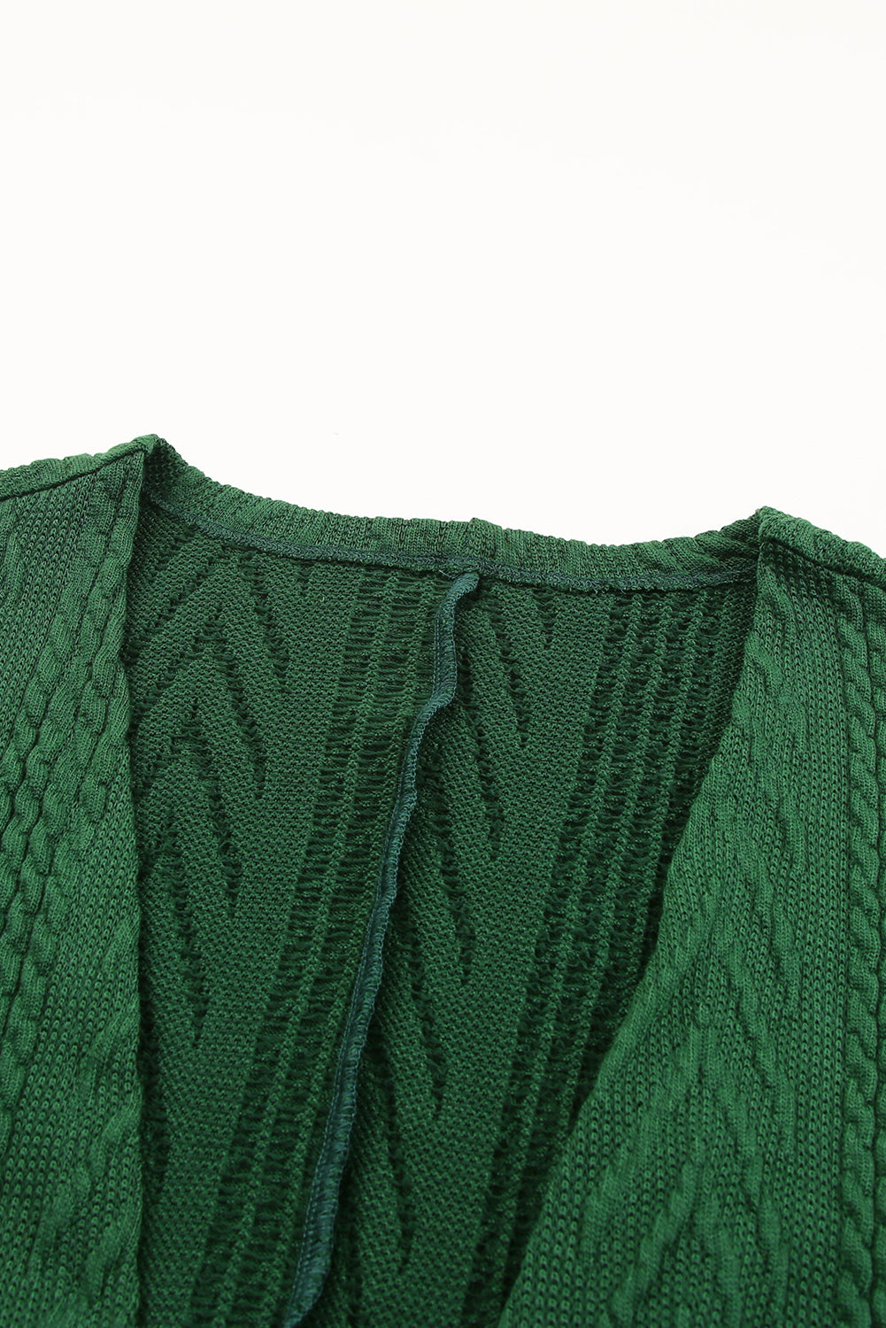Green Drop Shoulder Textured Cardigan