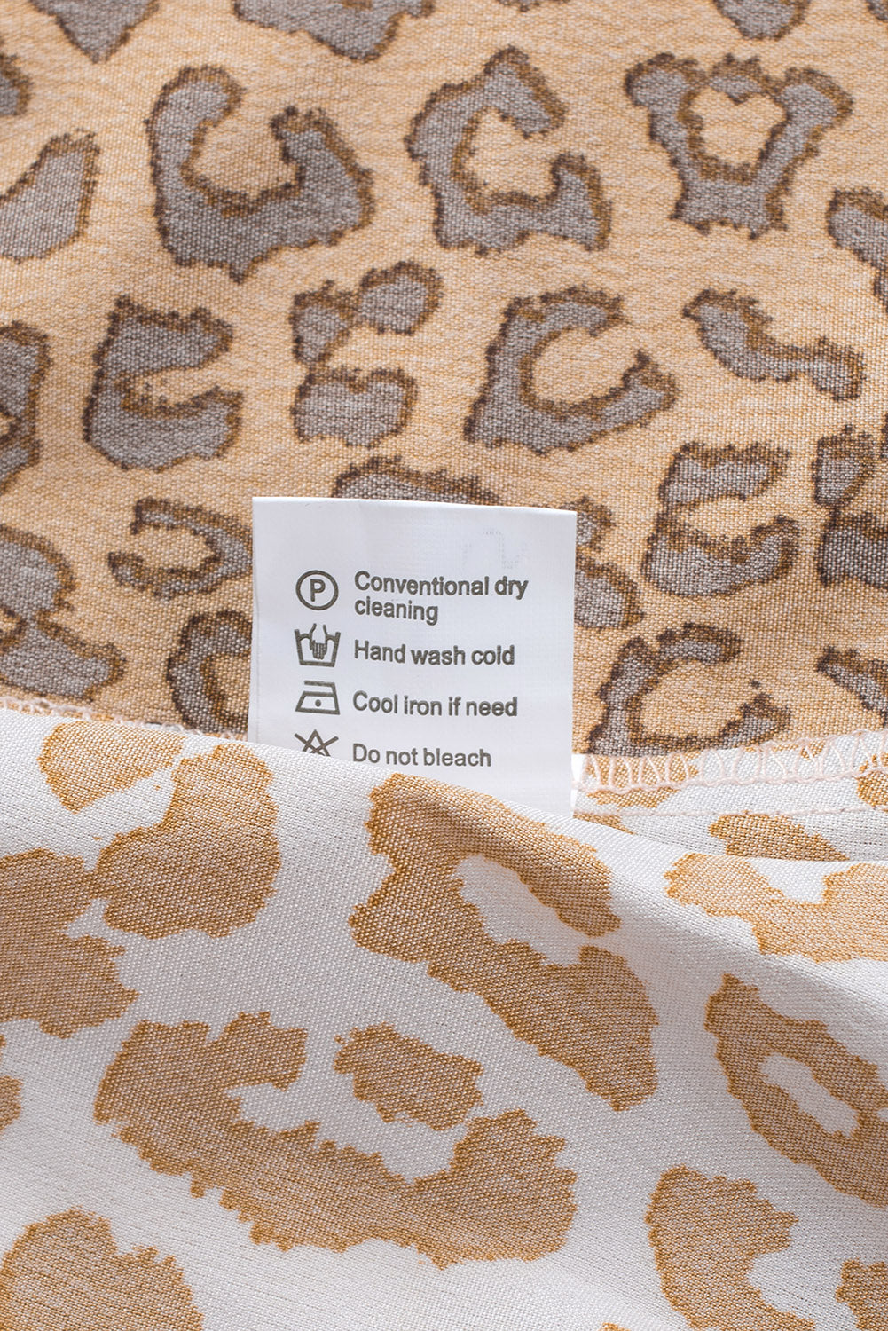 Brown Colorblock Leopard Ribbon Tie Blouse