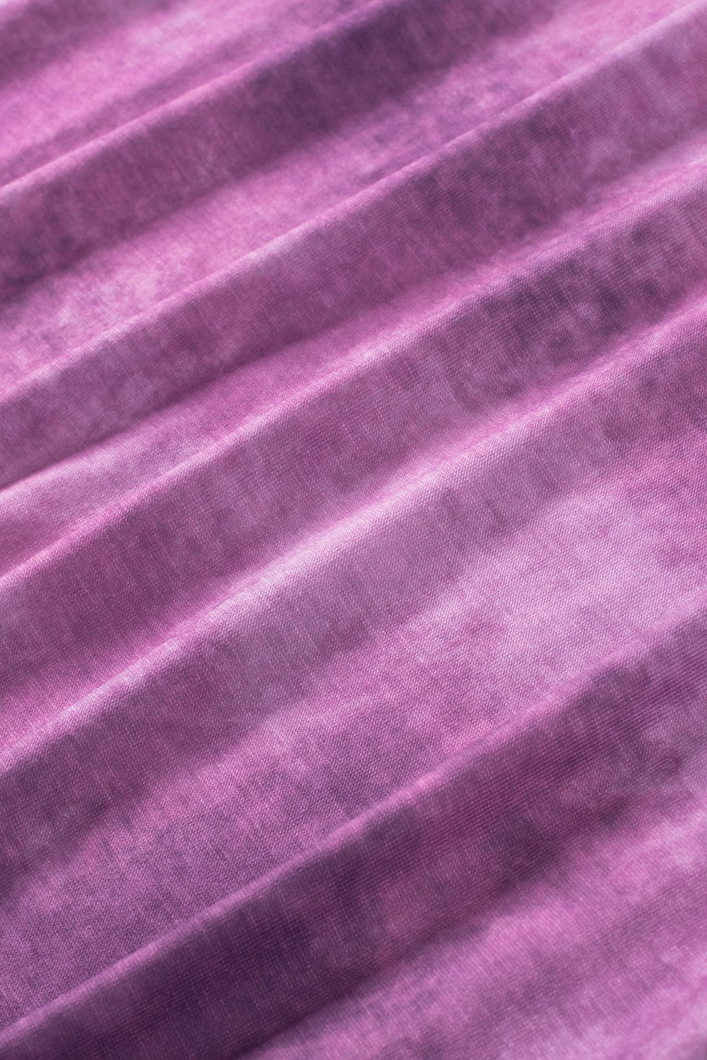 Rose Tie Dye Leopard Patchwork Pocket V Neck Top