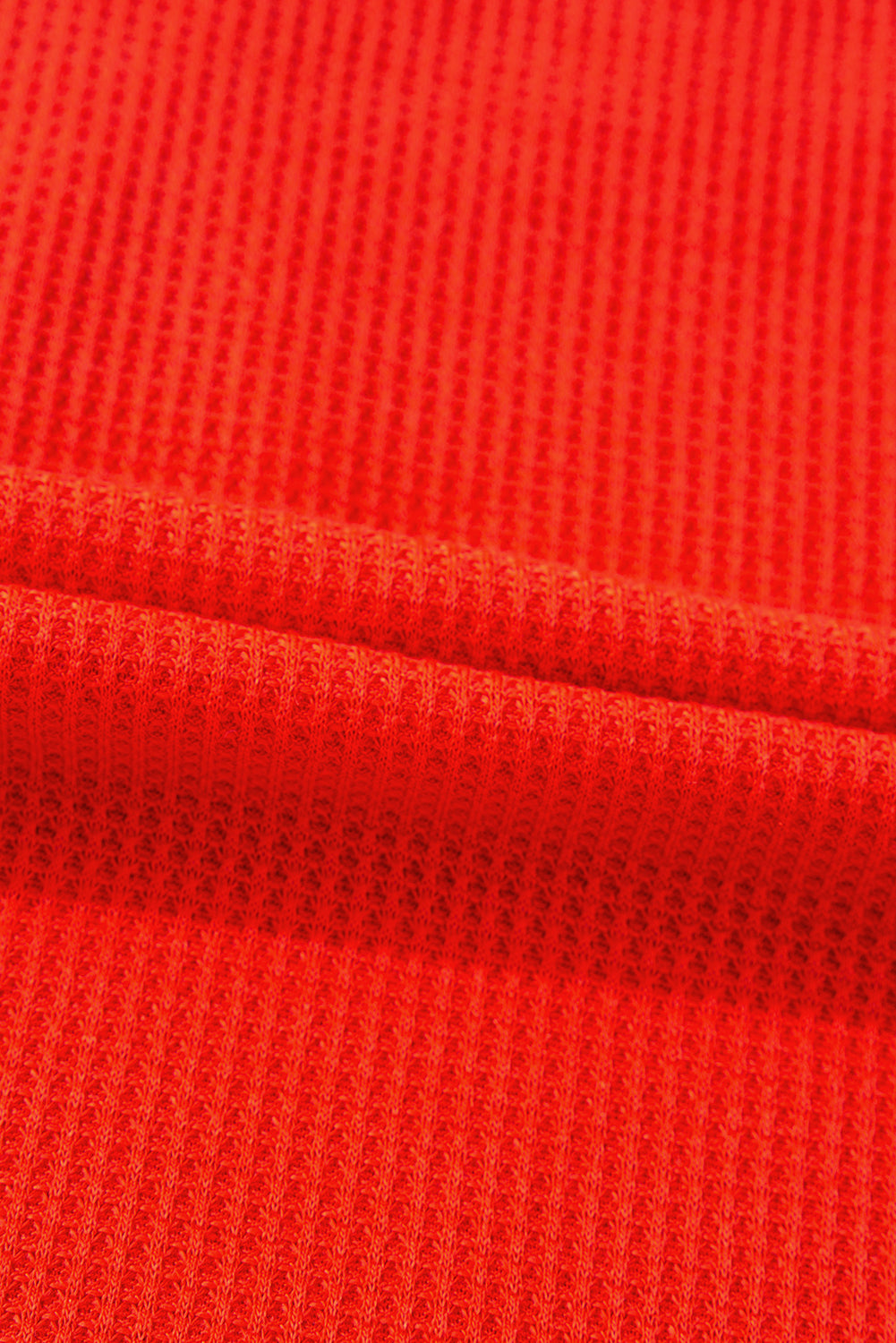 Red Studded V Neckline Exposed Seam Textured Knit Top