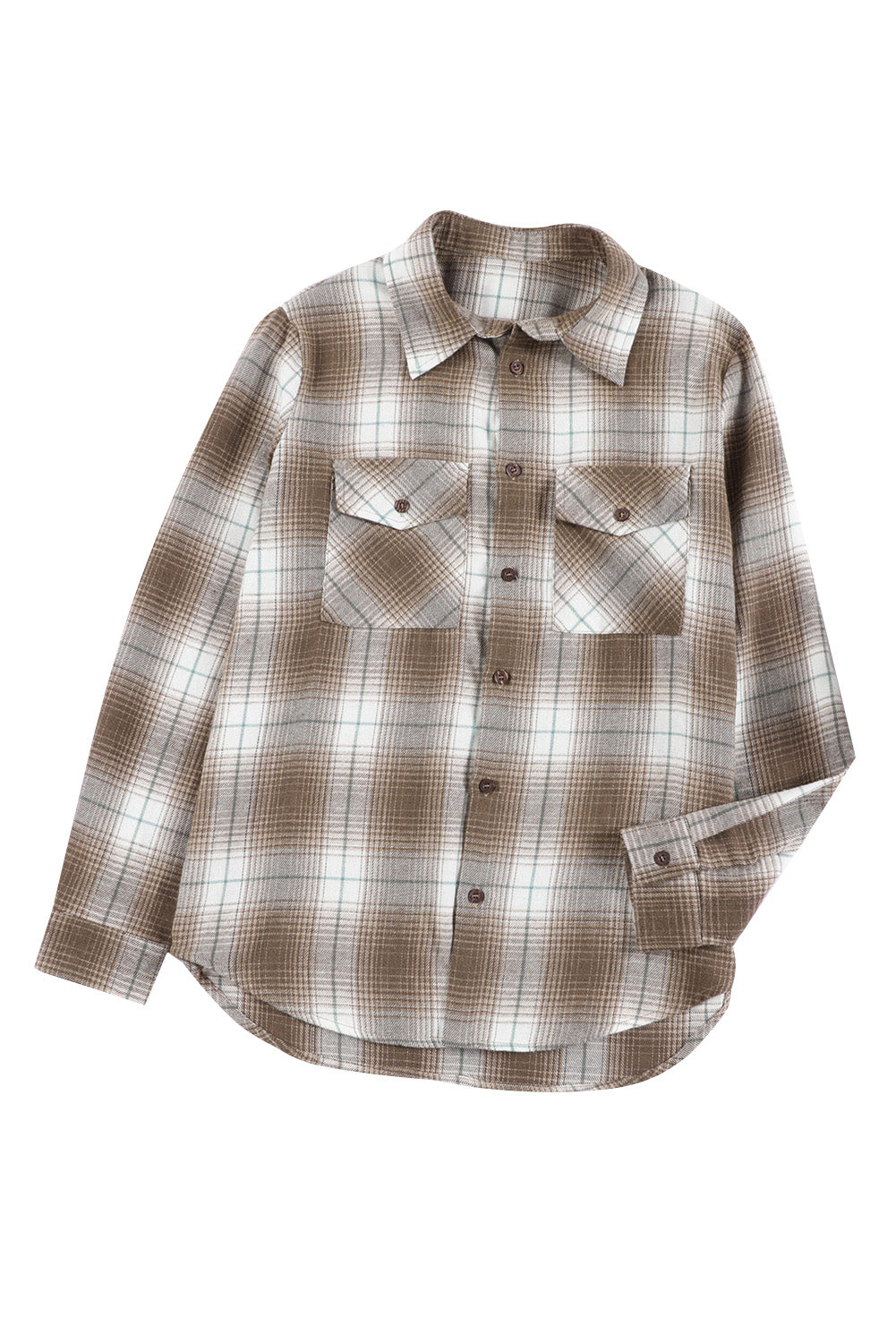 Brown Fantasy Plaid Button Up Shirt