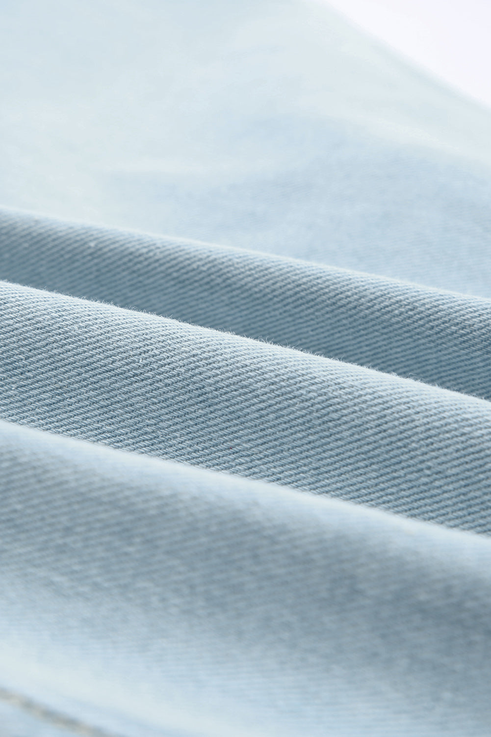 Sky Blue Light Wash Pocketed Distressed Denim Jackets