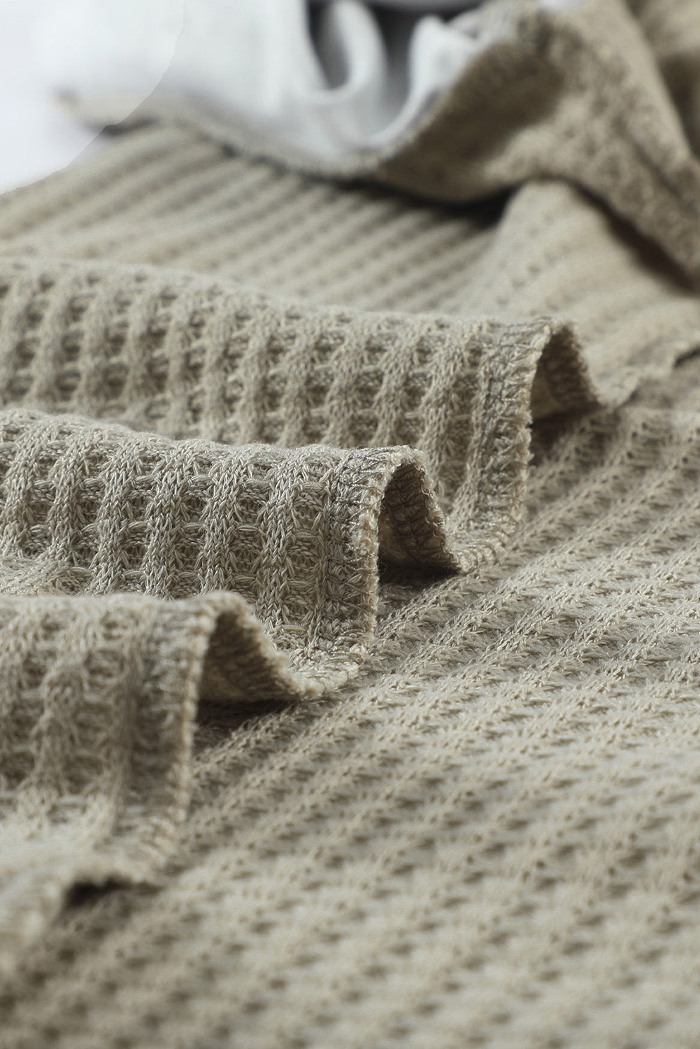 Mocha Leopard Print Waffle Knit Long Sleeve Top