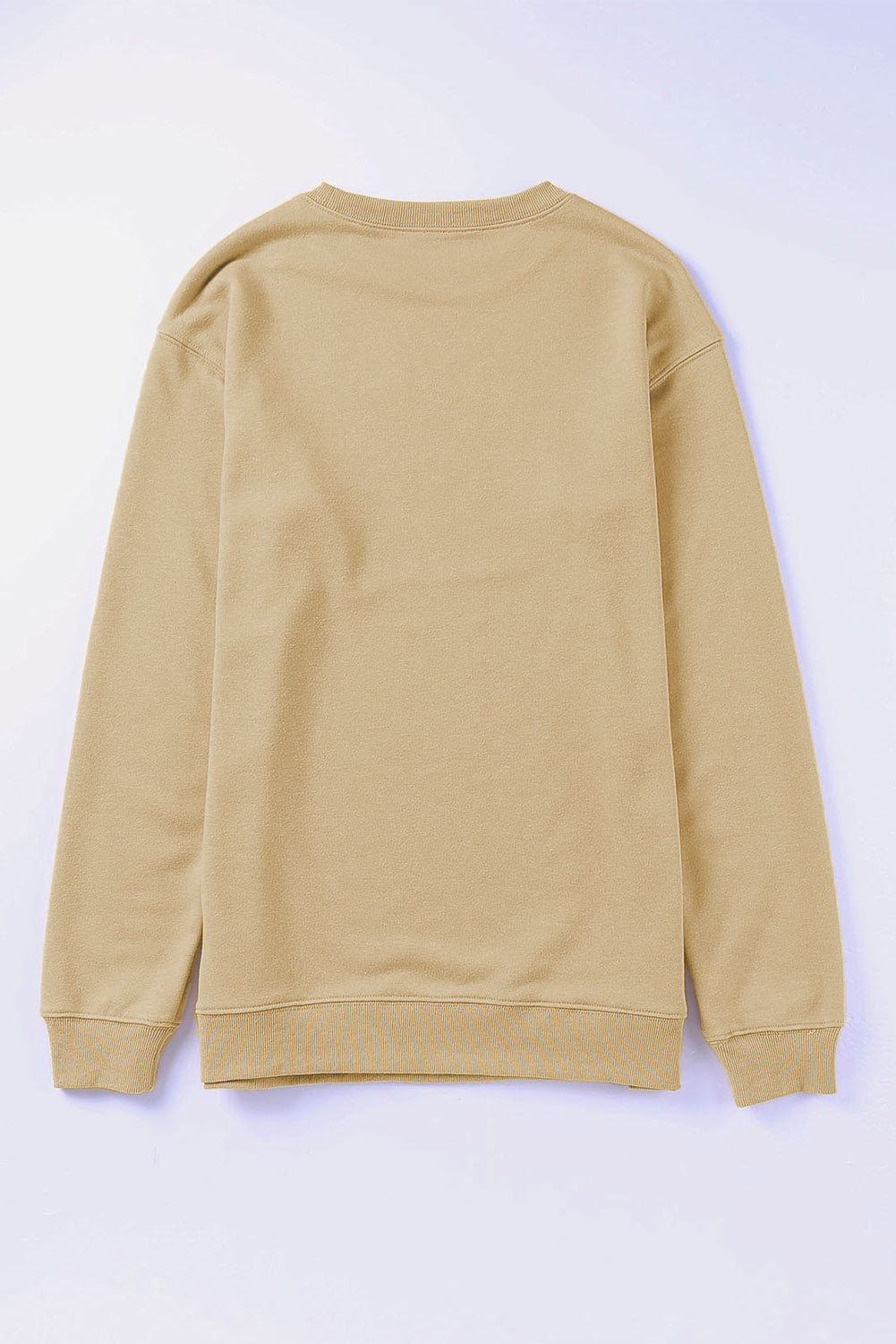Khaki AMEN Leopard Letter Print Oversized Pullover Sweatshirt