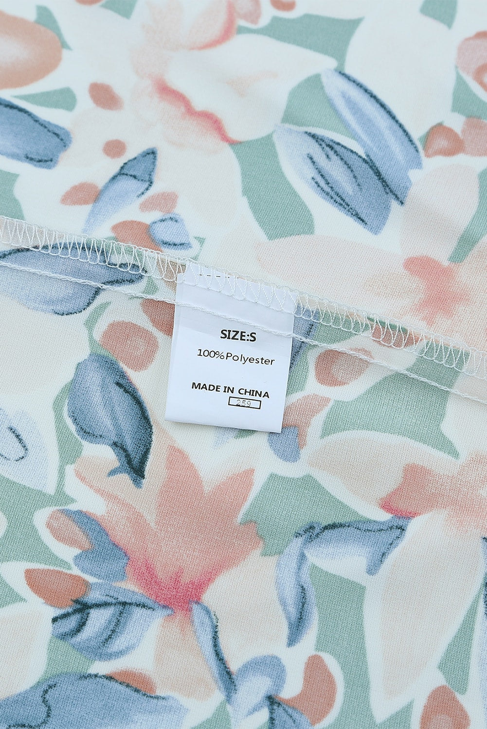 Green Floral Print Lace Up Blouse