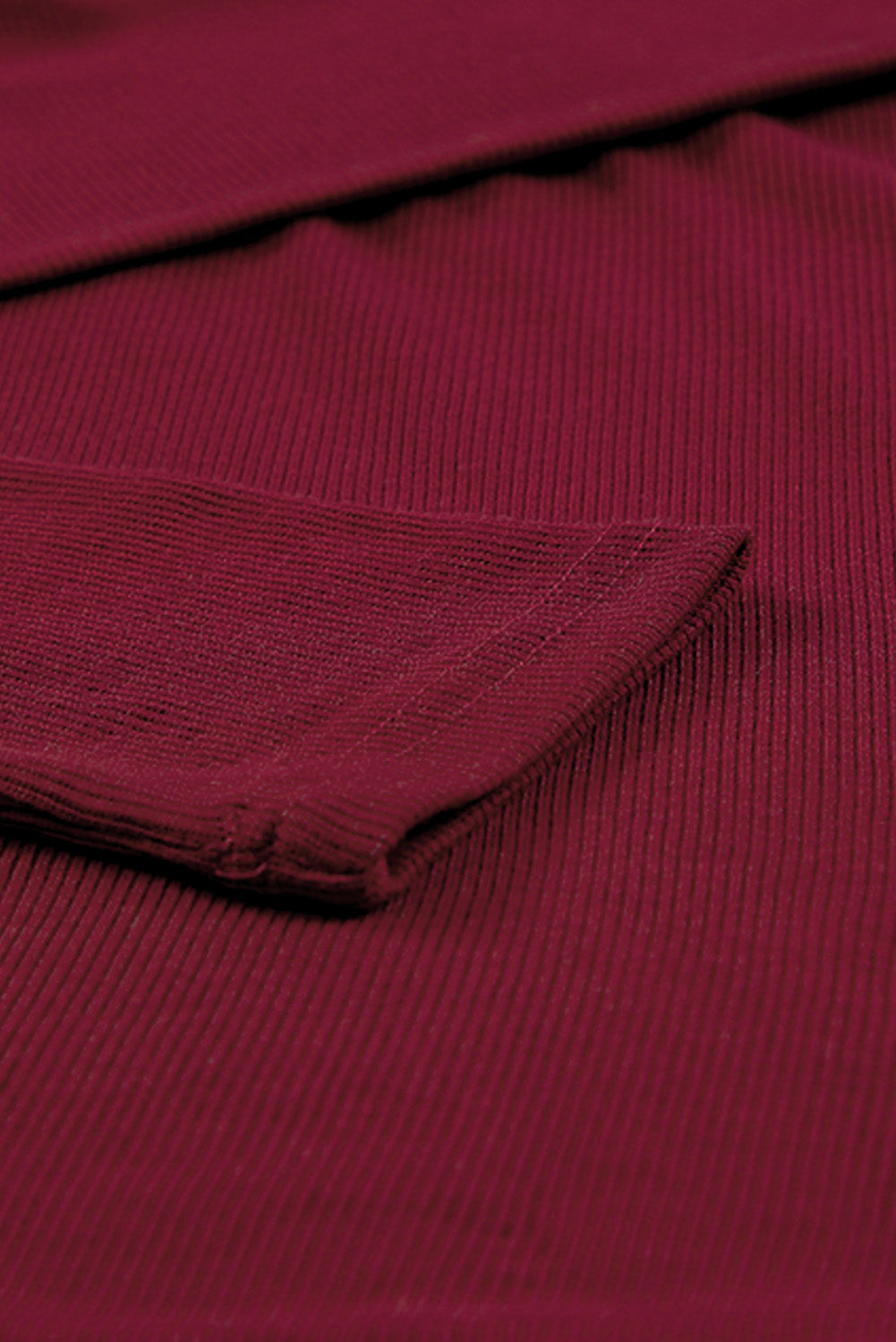 Red Leopard Color Block Ribbed Cross Wrap Top