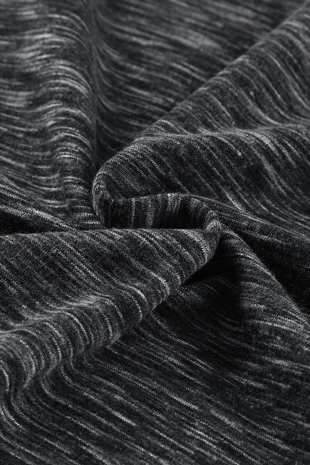 Black Heathered Crew Neck T-shirt