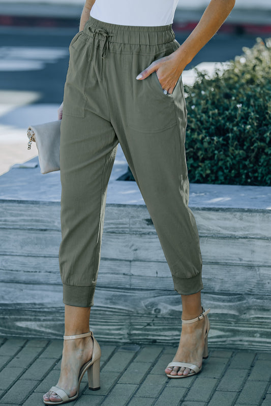 Green Causal Pockets Pants