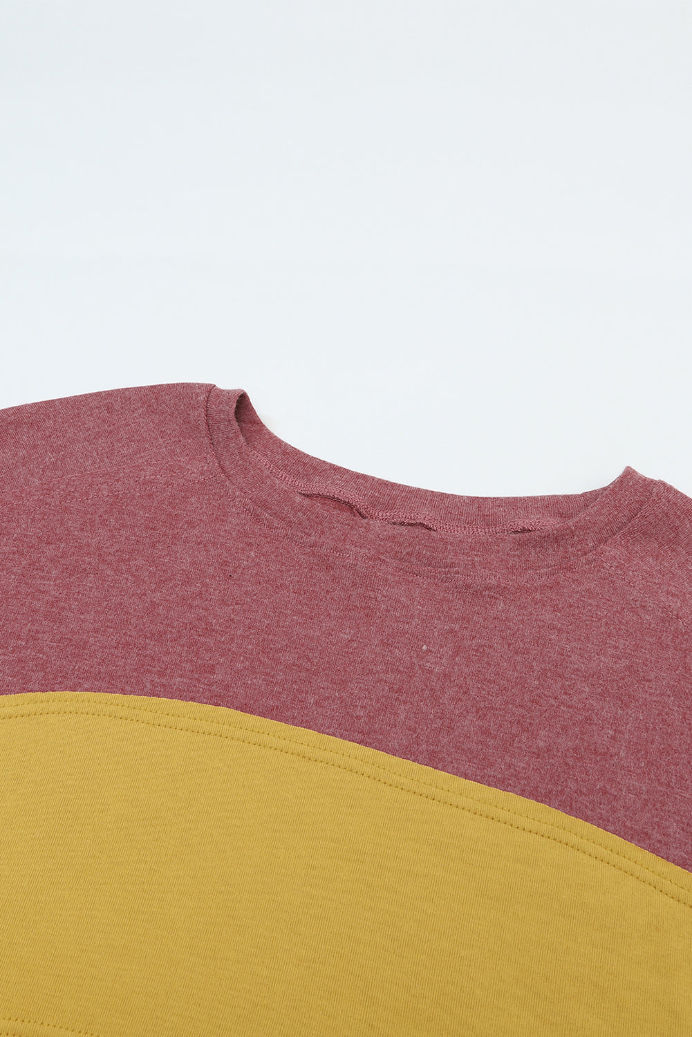 Red Colorblock Striped Bishop Sleeve Top