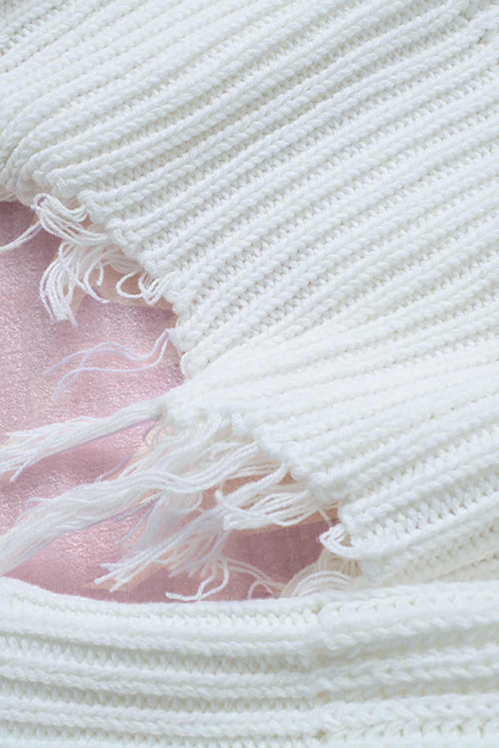 White Tainted Love Cotton Distressed Sweater