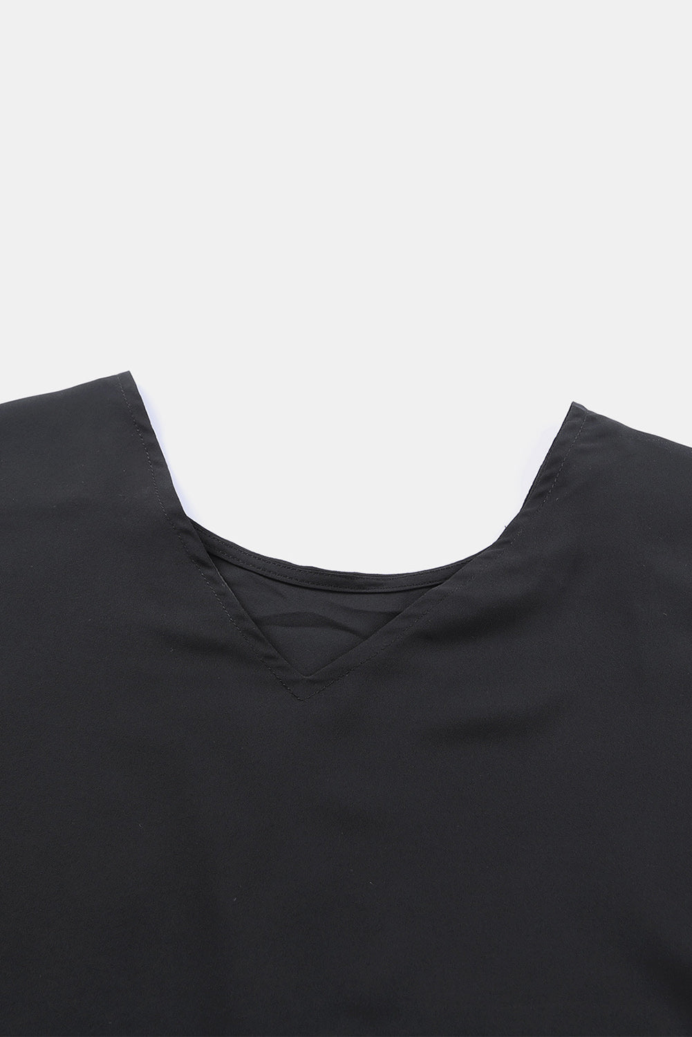 Black Flared Cuff Bishop Sleeve Blouse