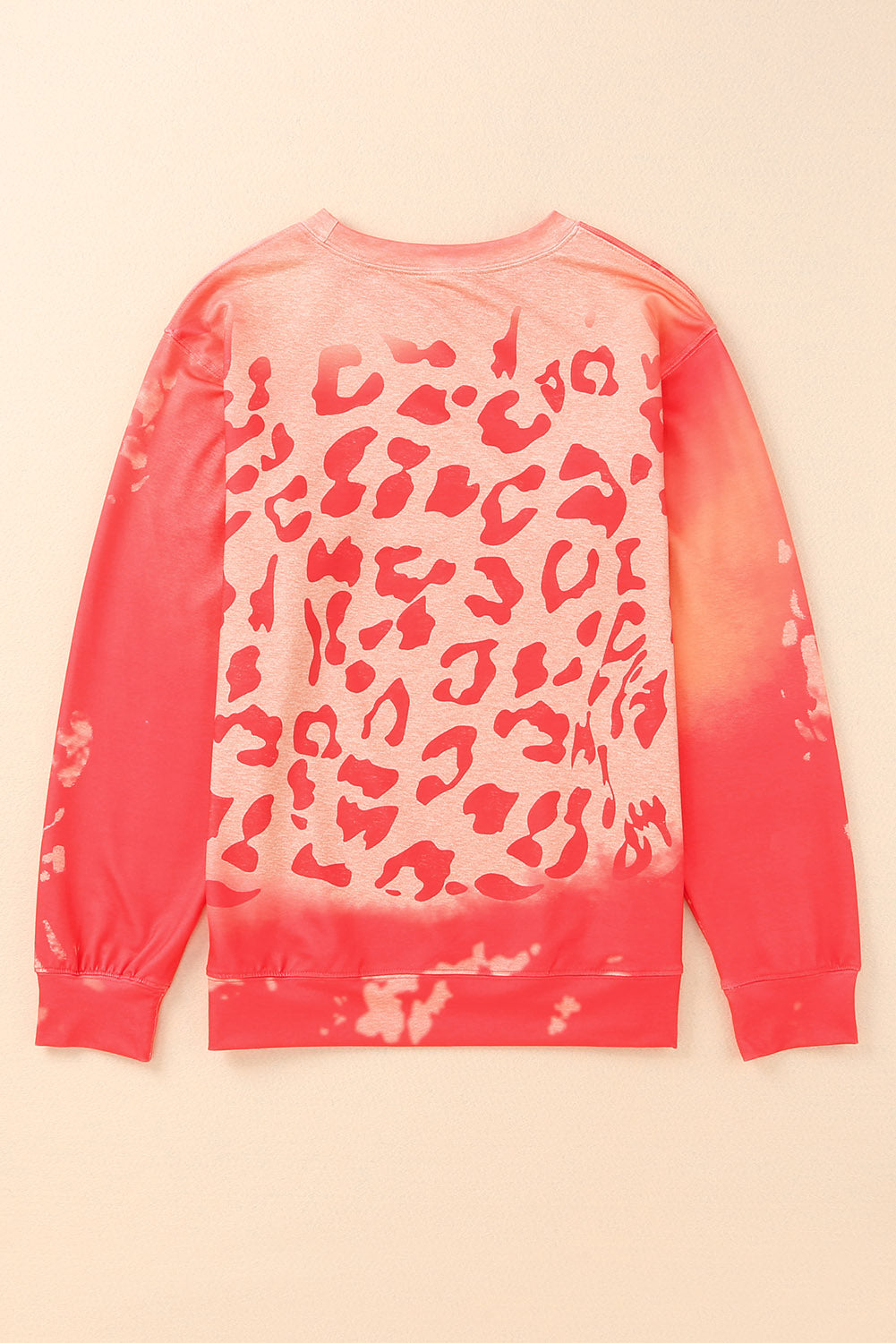 Pink Bleached Cheetah Print Sweatshirt