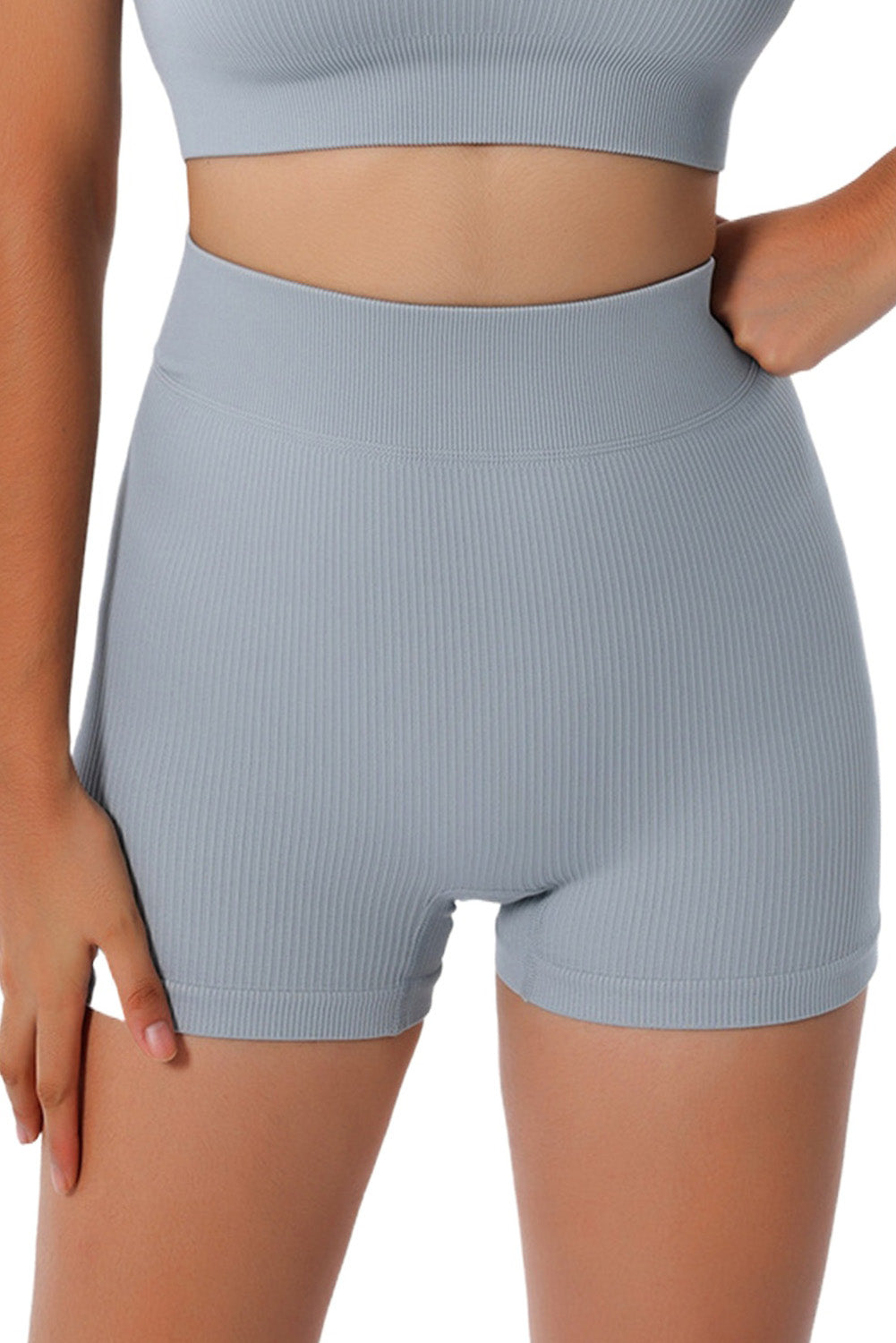 Gray Peach Hip Fitness Yoga Shorts