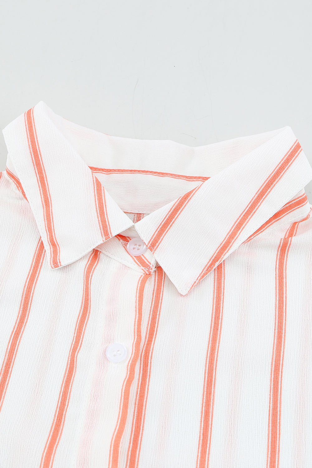 Orange Pocketed Striped Shirt