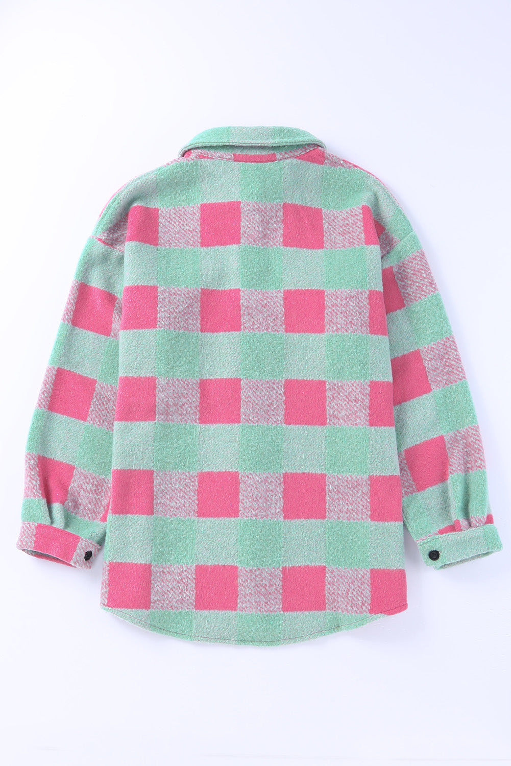 Pink Plaid Pattern Oversized Shacket