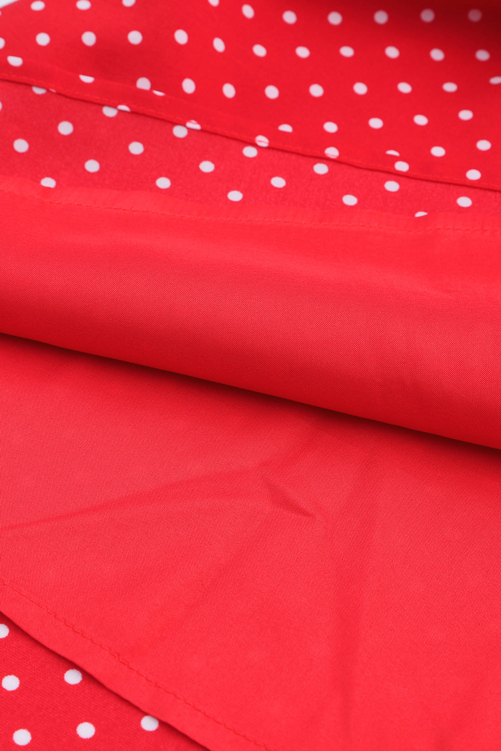 Red Polka Dot V Neck Ruffle Sleeve Dress