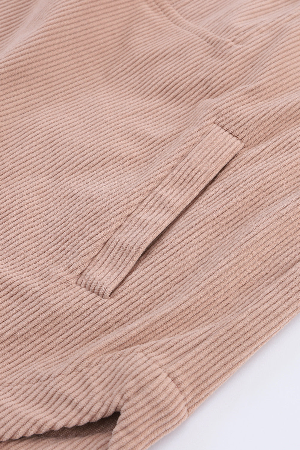 Apricot Ribbed Texture Half Zip Collared Sweatshirt