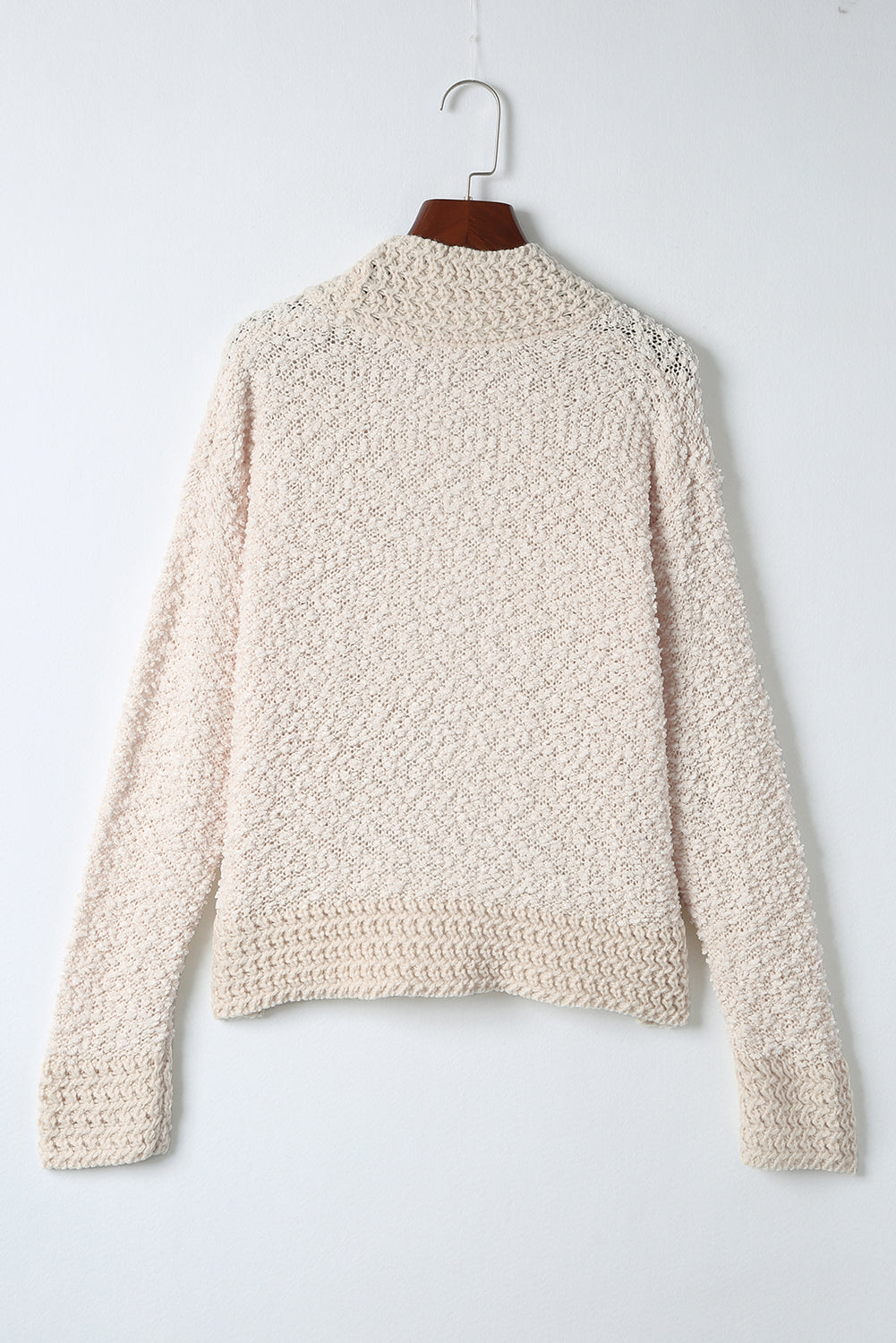 Apricot Popcorn Knit Open Front Cardigan