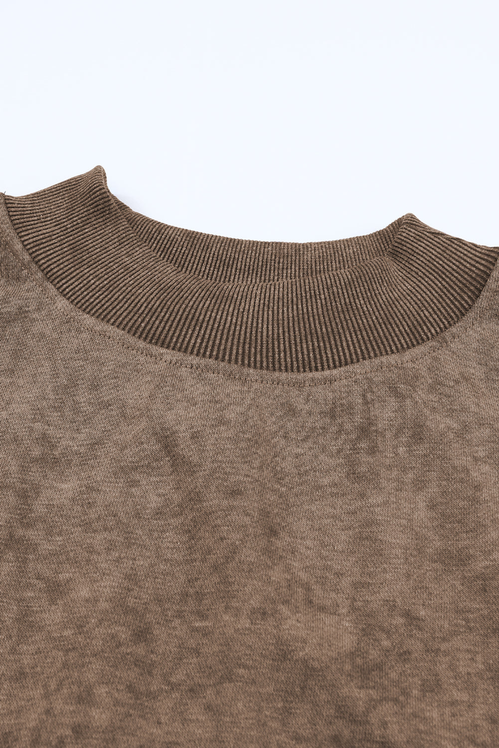 Brown Drop Shoulder Crew Neck Pullover Sweatshirt