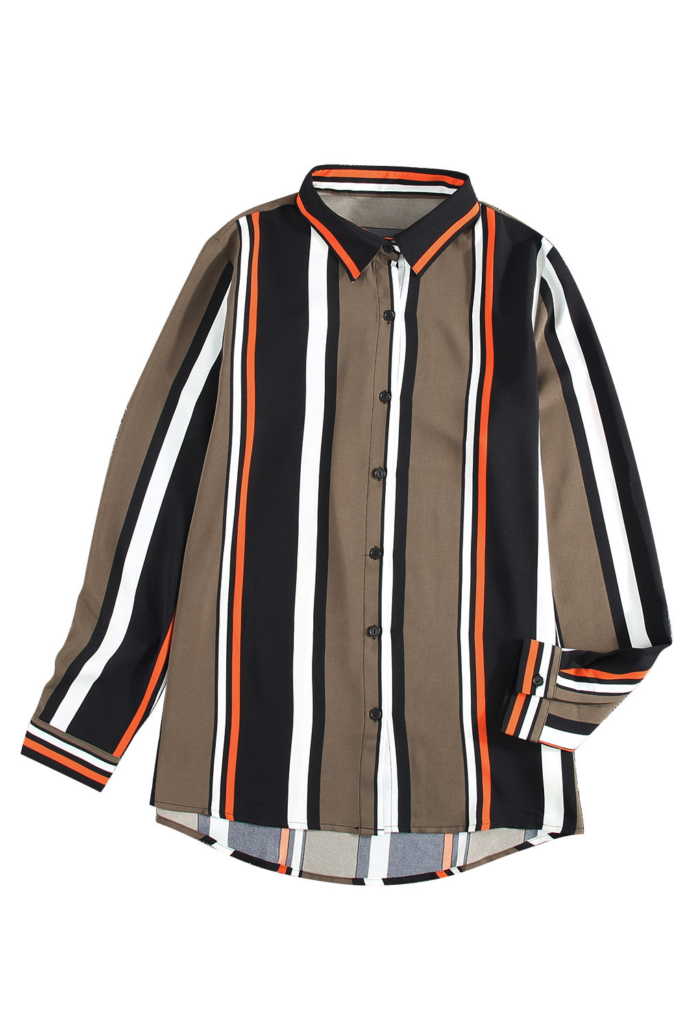 Black Brown Striped Modern Women Shirt