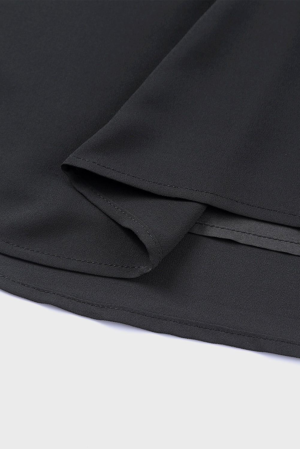Black Flared Cuff Bishop Sleeve Blouse