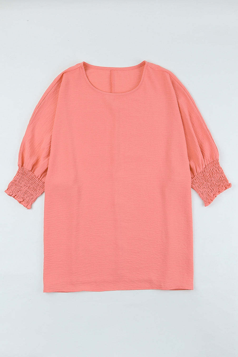 Pink Smocked Wrist Shift Top