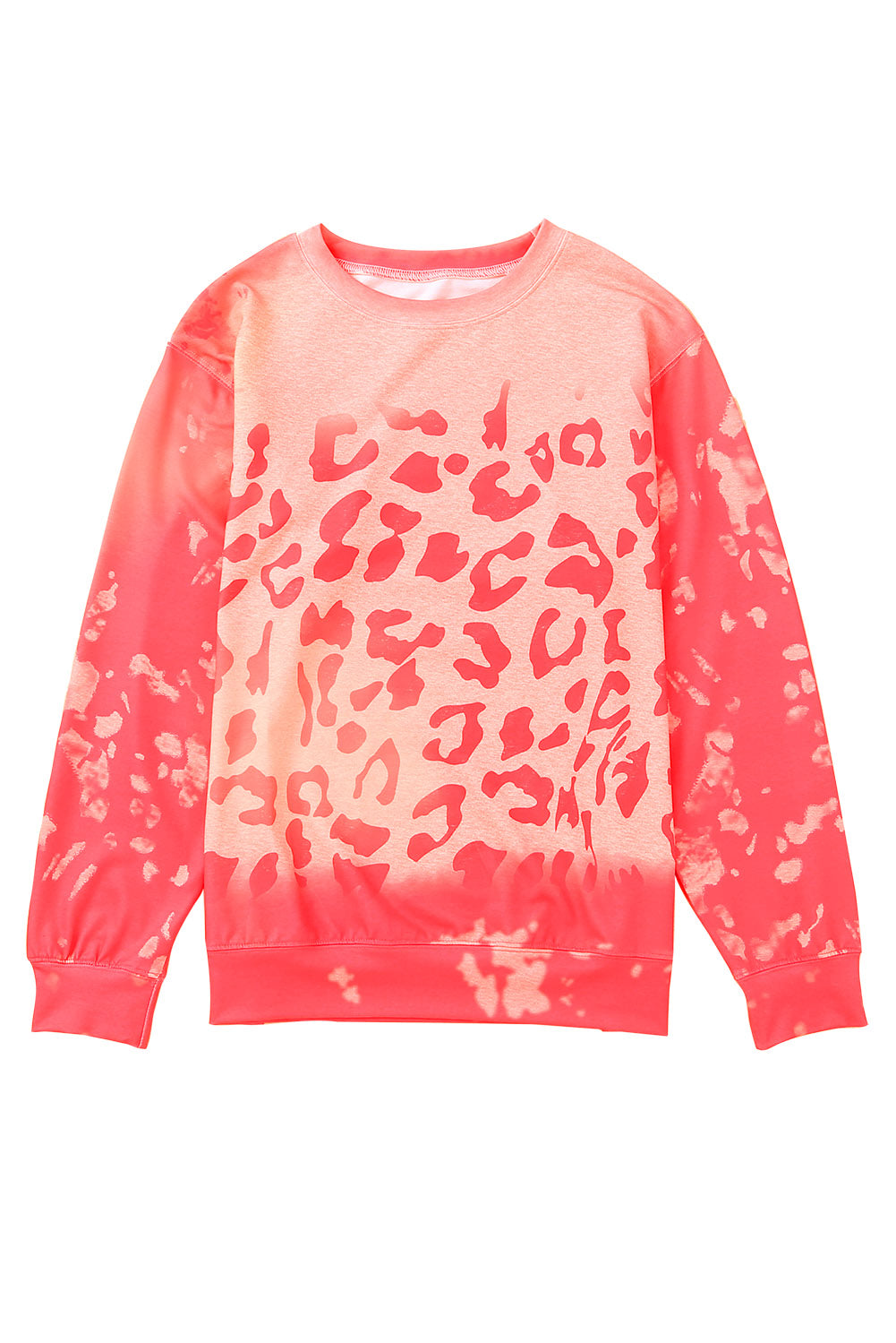 Pink Bleached Cheetah Print Sweatshirt